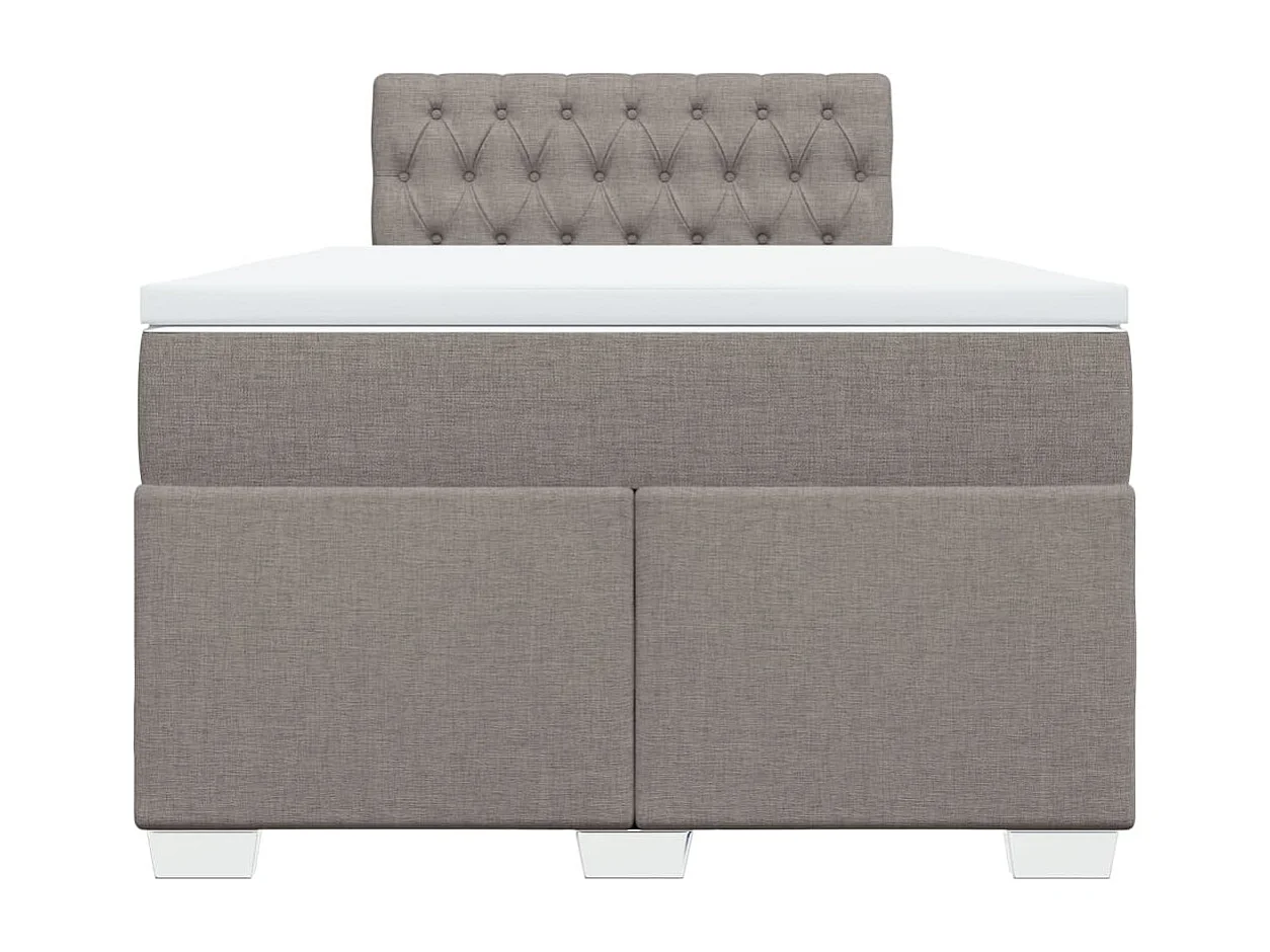Sommier à lattes de lit avec matelas Taupe 120x200 cm Tissu