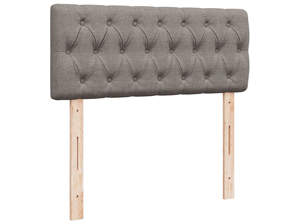 Cama box spring con colchón tela gris taupe 120x200 cm