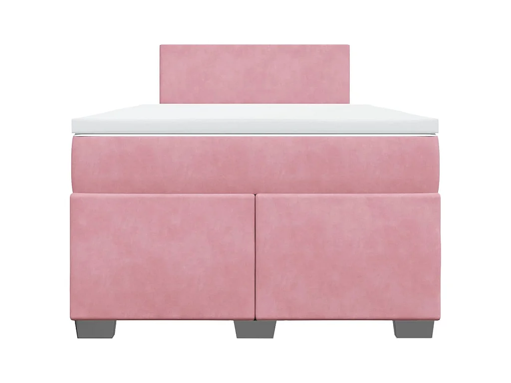 Cama box spring con colchón terciopelo rosa 120x200 cm