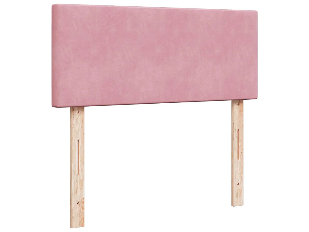 Cama box spring con colchón terciopelo rosa 120x200 cm