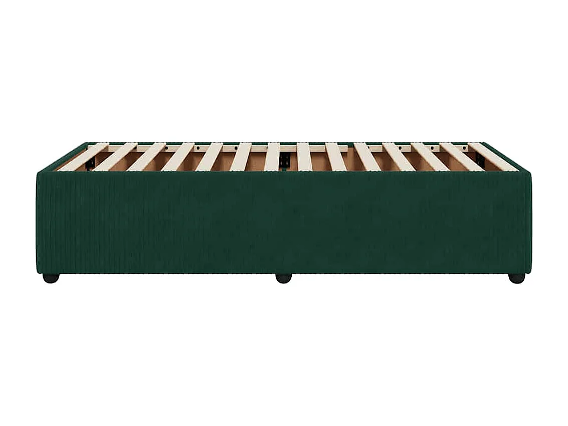 Estrutura de cama sem colchão 100x200 cm veludo verde-escuro