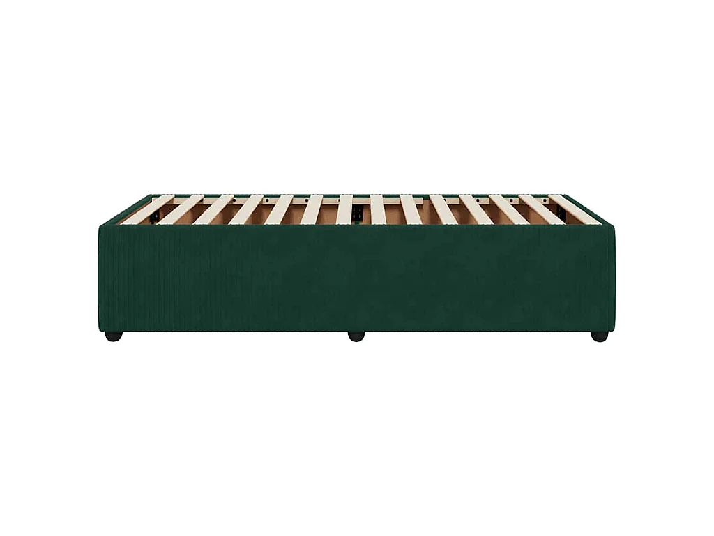 Bettgestell ohne Matratze Dunkelgrün 100x200 cm Samt
