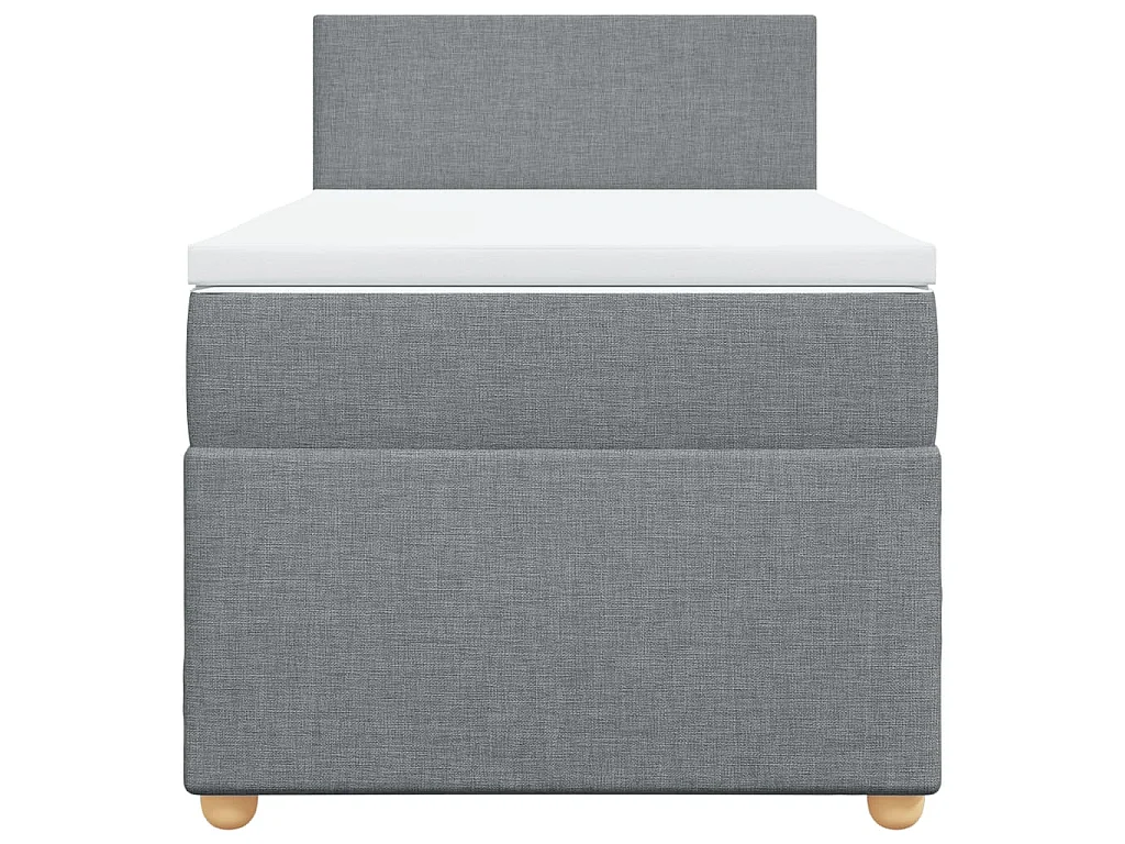 Giroletto a Molle con Materasso Grigio Chiaro 90x200 cm Tessuto