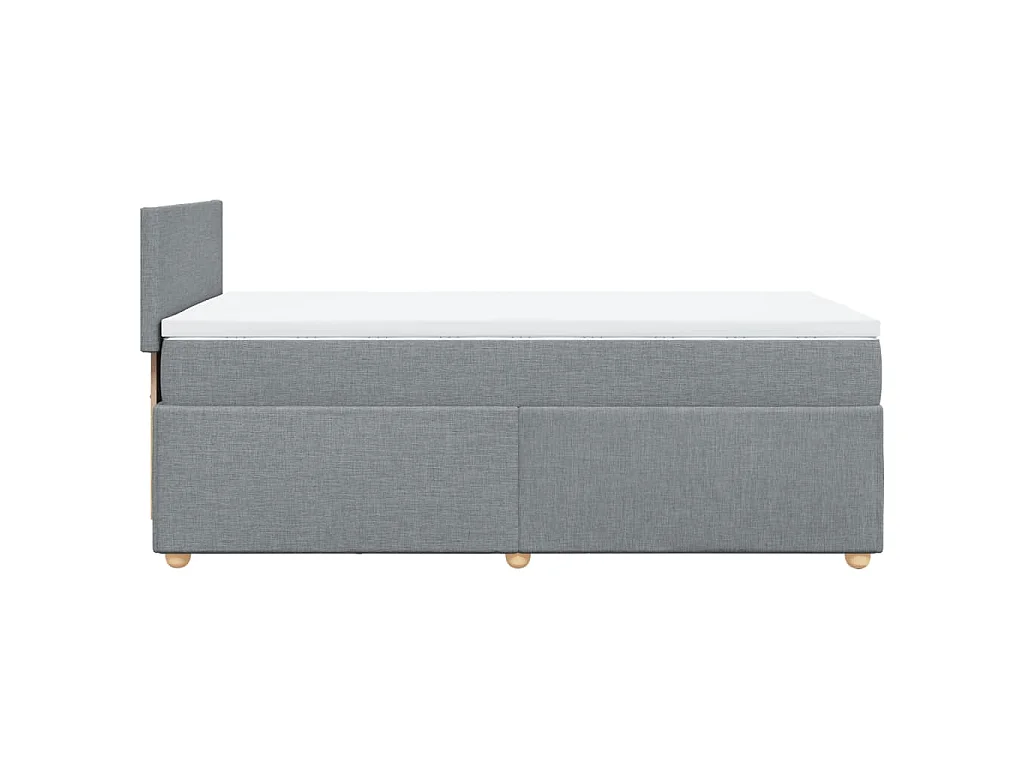 Giroletto a Molle con Materasso Grigio Chiaro 90x200 cm Tessuto