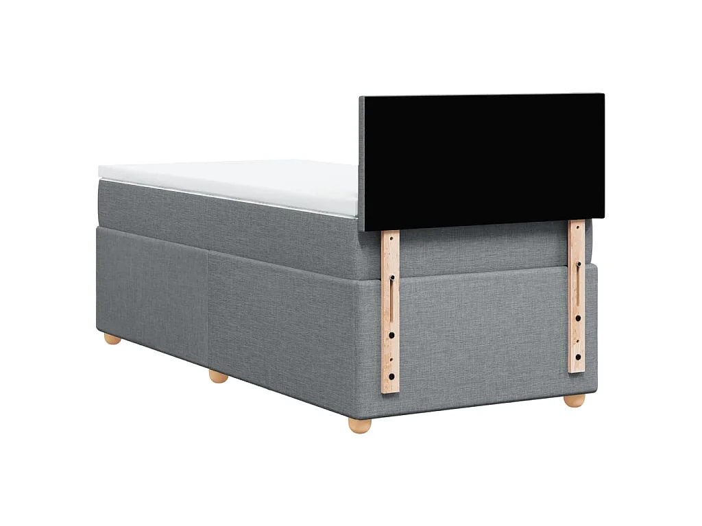 Giroletto a Molle con Materasso Grigio Chiaro 90x200 cm Tessuto