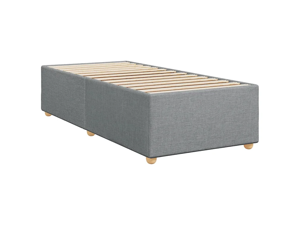 Giroletto a Molle con Materasso Grigio Chiaro 90x200 cm Tessuto