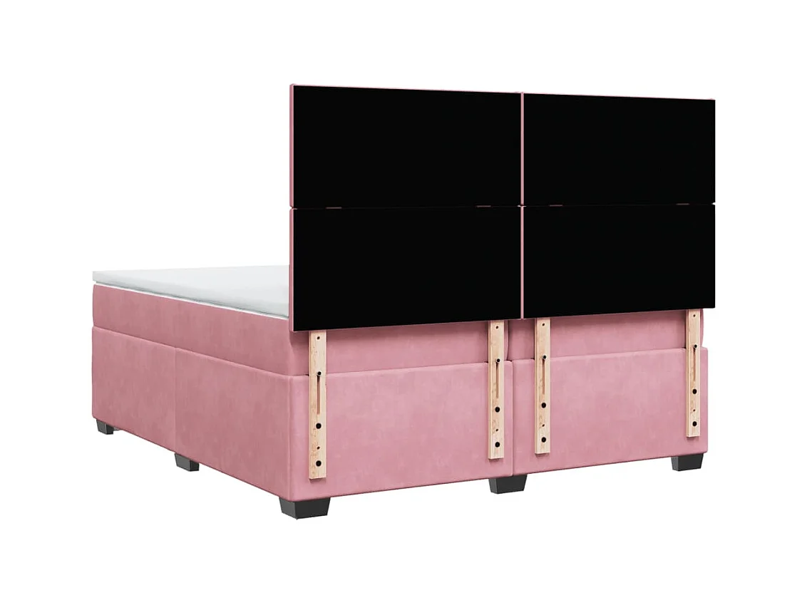 Sommier à lattes de lit avec matelas Rose 200x200 cm Velours
