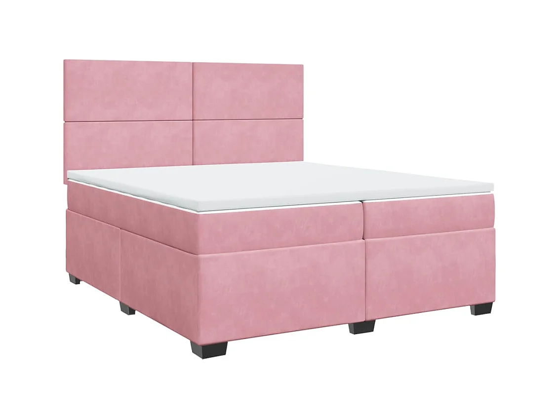 Sommier à lattes de lit avec matelas Rose 200x200 cm Velours