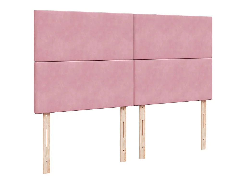 Giroletto a Molle con Materasso Rosa 200x200 cm in Velluto