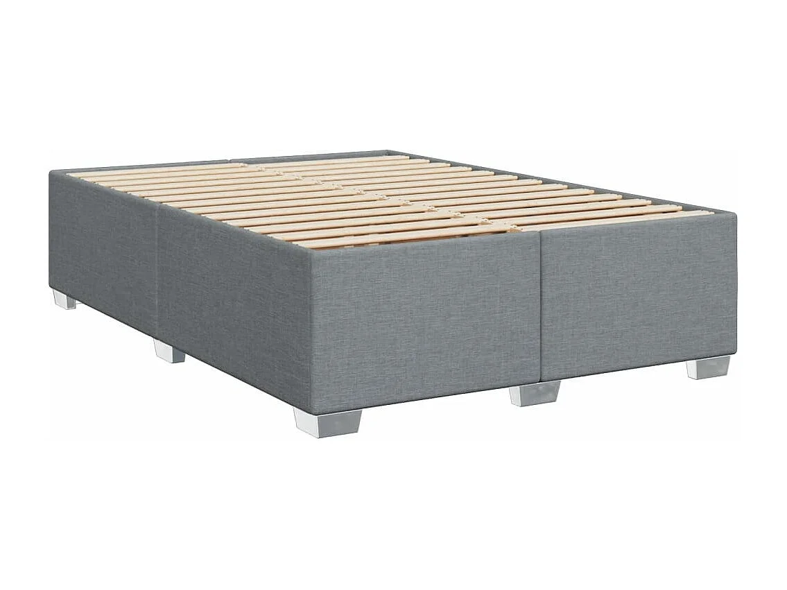 Boxspringbett mit Matratze Hellgrau 140x190 cm Stoff