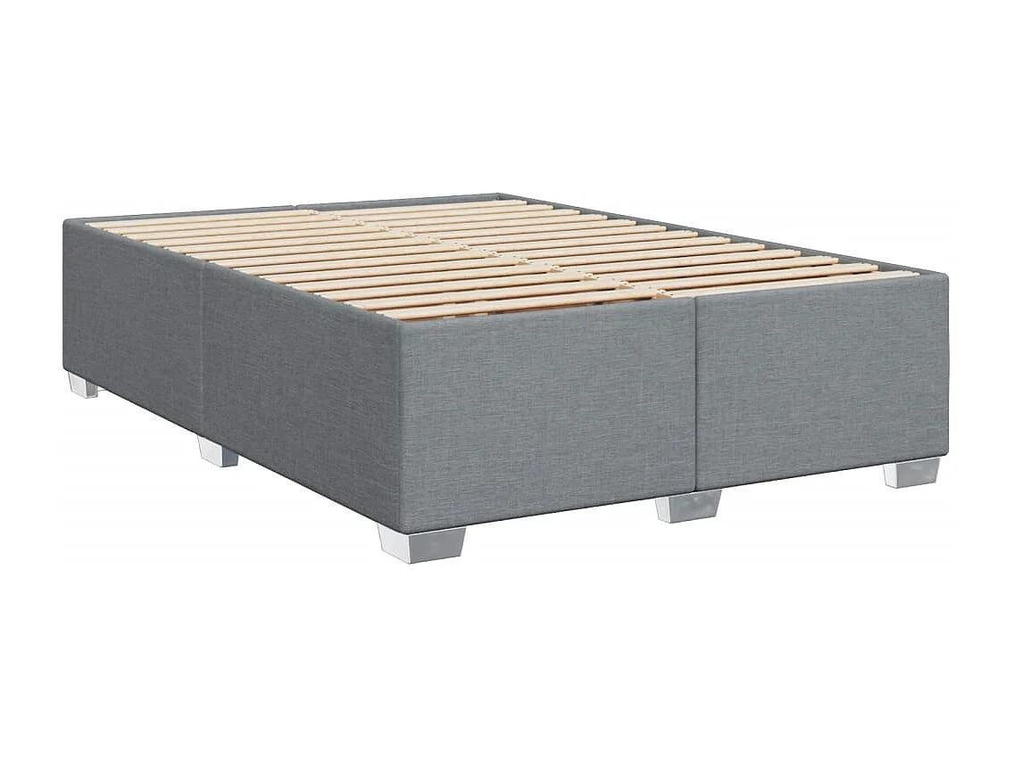 Sommier à lattes de lit avec matelas Gris clair 140x190cm Tissu