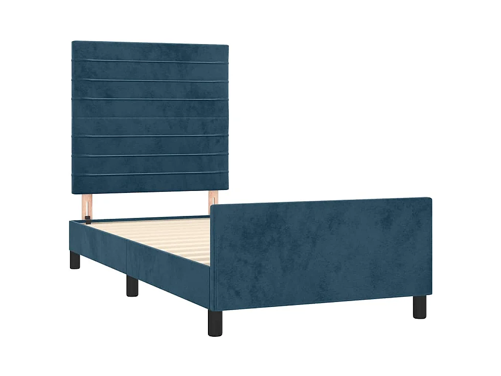 Bedframe zonder matras 90x200 cm fluweel donkerblauw