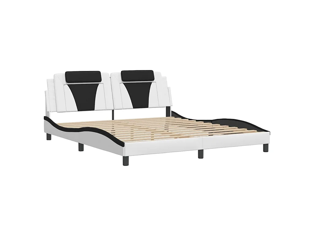 Cadre de lit Viana avec LED sans matelas blanc et noir 180x200 cm