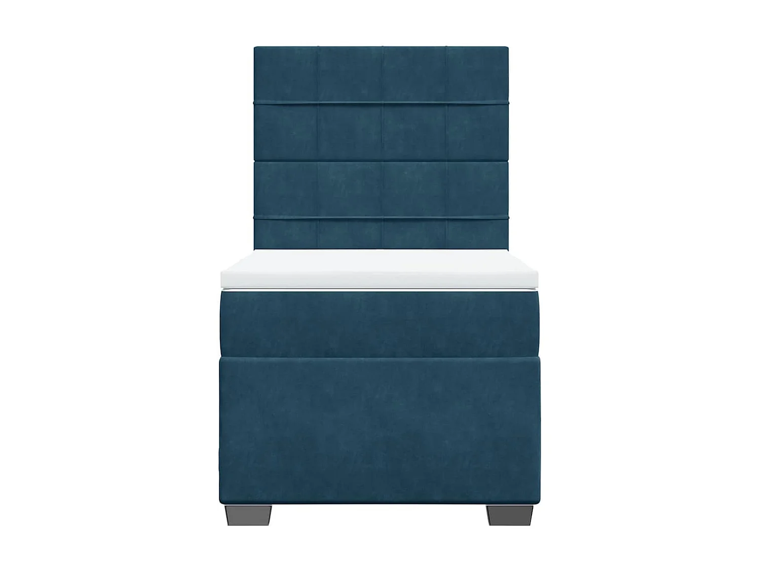 Sommier à lattes de lit avec matelas bleu 80x200 cm velours