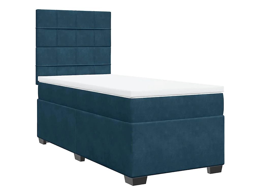 Boxspringbett mit Matratze Blau 80x200 cm Samt