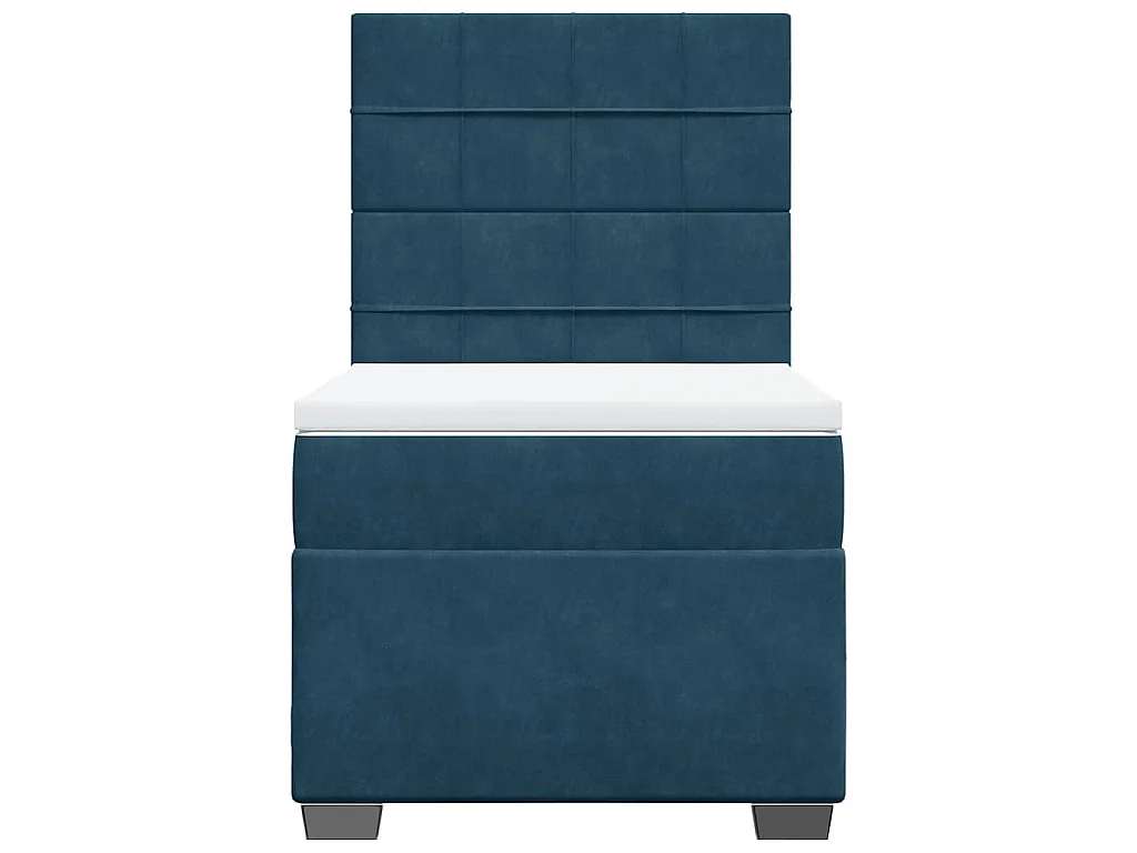 Boxspringbett mit Matratze Blau 80x200 cm Samt