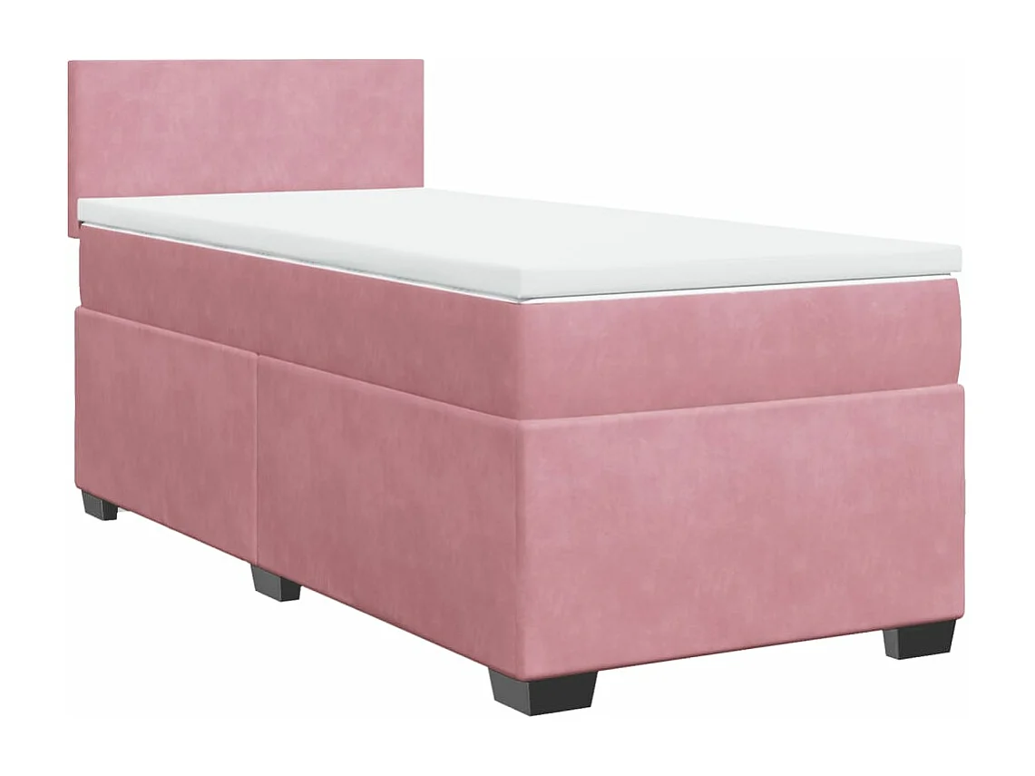 Boxspring met matras fluweel roze 100x200 cm