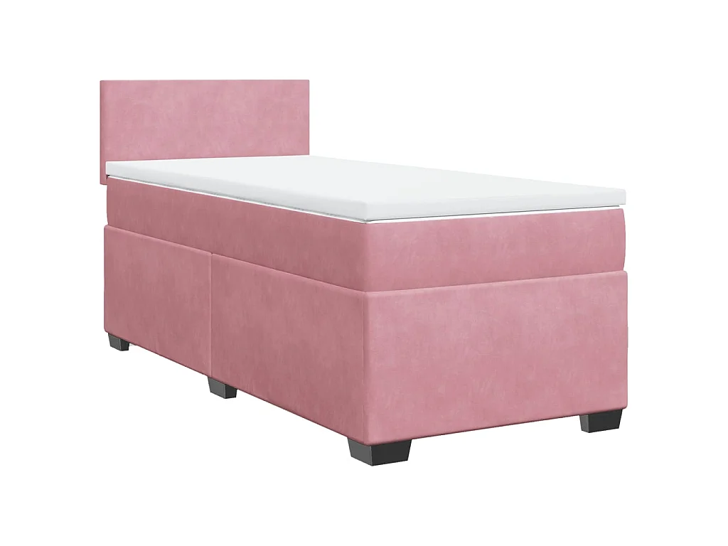 Boxspringbett mit Matratze Rosa 100x200 cm Samt
