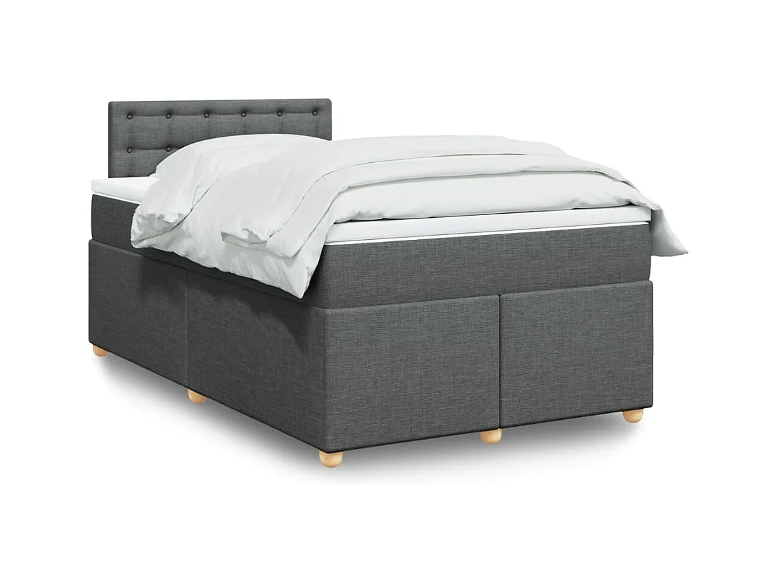 Boxspring met matras stof donkergrijs 120x190 cm