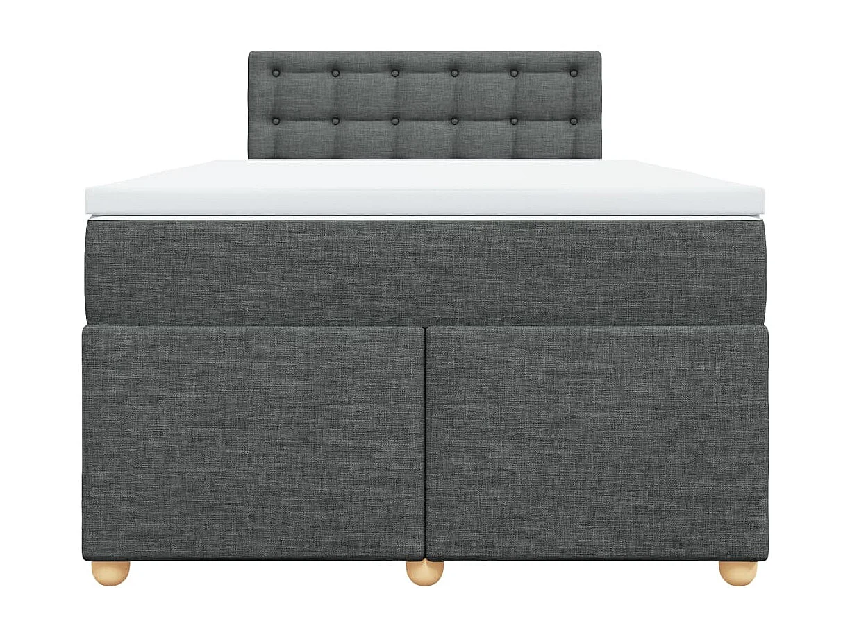 Sommier à lattes de lit avec matelas gris foncé 120x190cm tissu