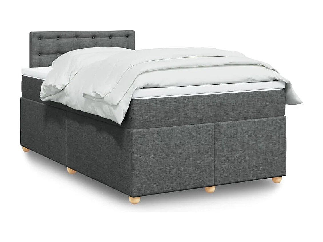 Boxspringbett mit Matratze Dunkelgrau 120x190 cm Stoff