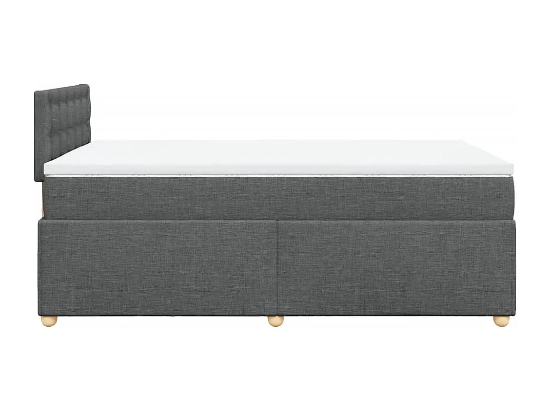 Boxspringbett mit Matratze Dunkelgrau 120x190 cm Stoff