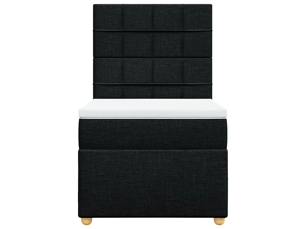 Sommier à lattes de lit avec matelas Noir 90x200 cm Tissu