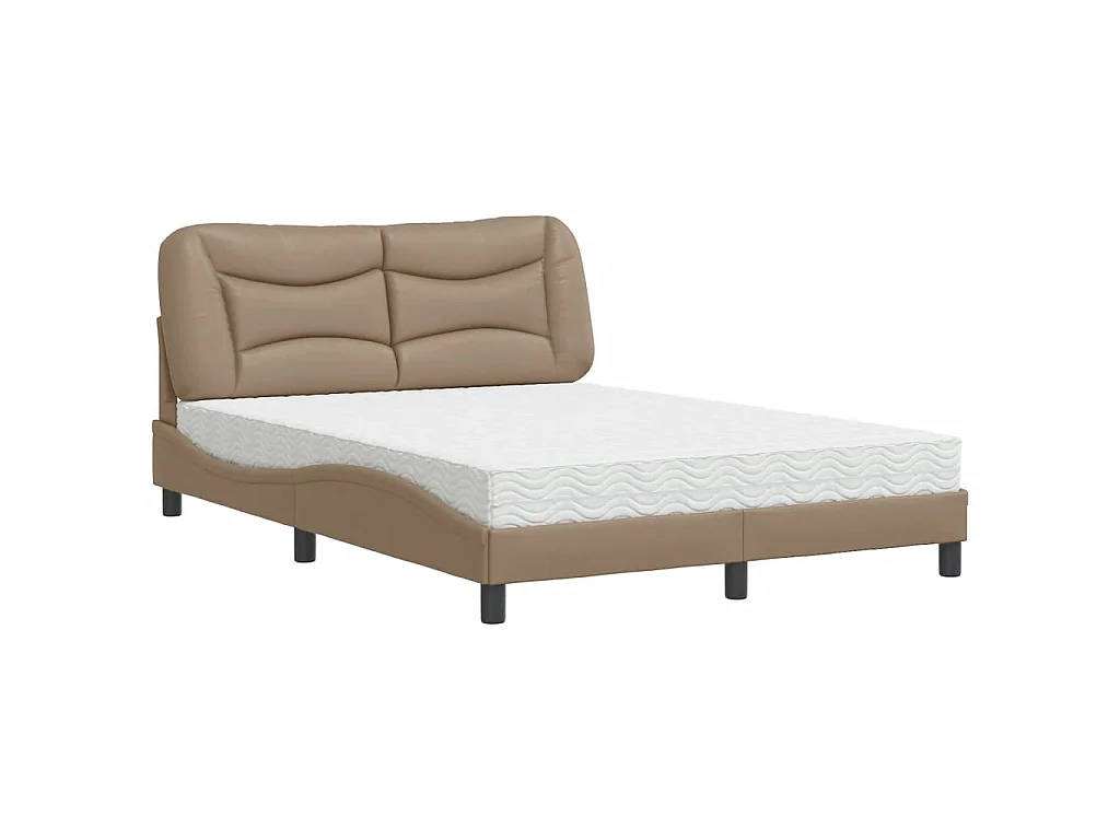 Bed met matras "Hvar" kunstleer cappuccinokleurig 120x200 cm