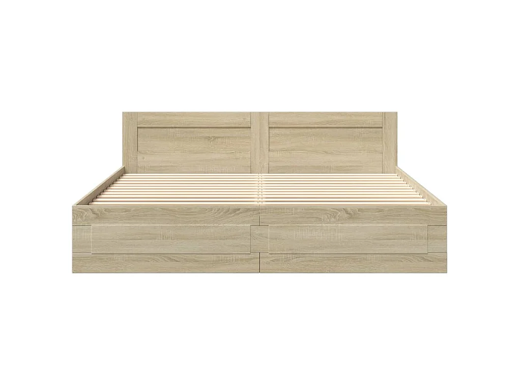 Bettgestell mit Kopfteil Sonoma-Eiche 180x200 cm Holzwerkstoff