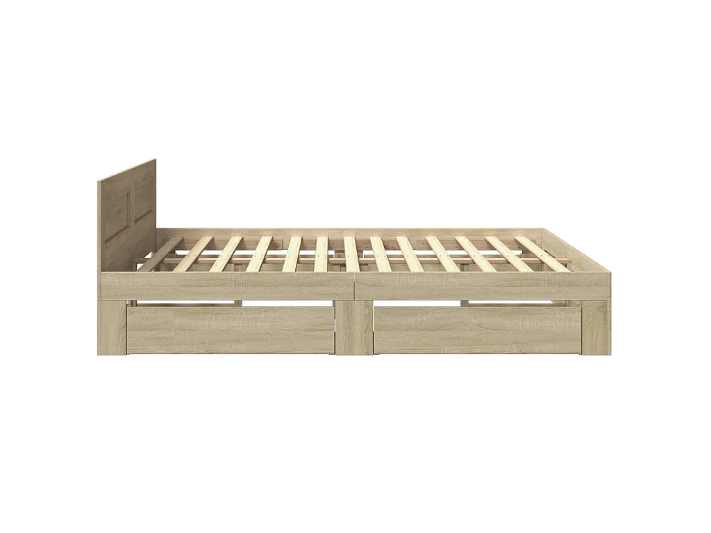 Bettgestell mit Kopfteil Sonoma-Eiche 180x200 cm Holzwerkstoff