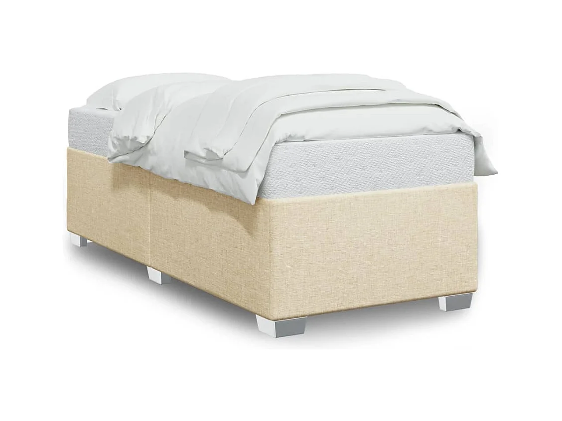 Cadre de lit sans matelas crème 80x200 cm tissu