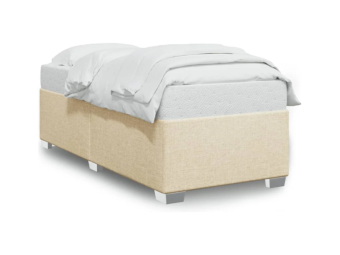 Bedframe zonder matras 80x200 cm stof crèmekleurig