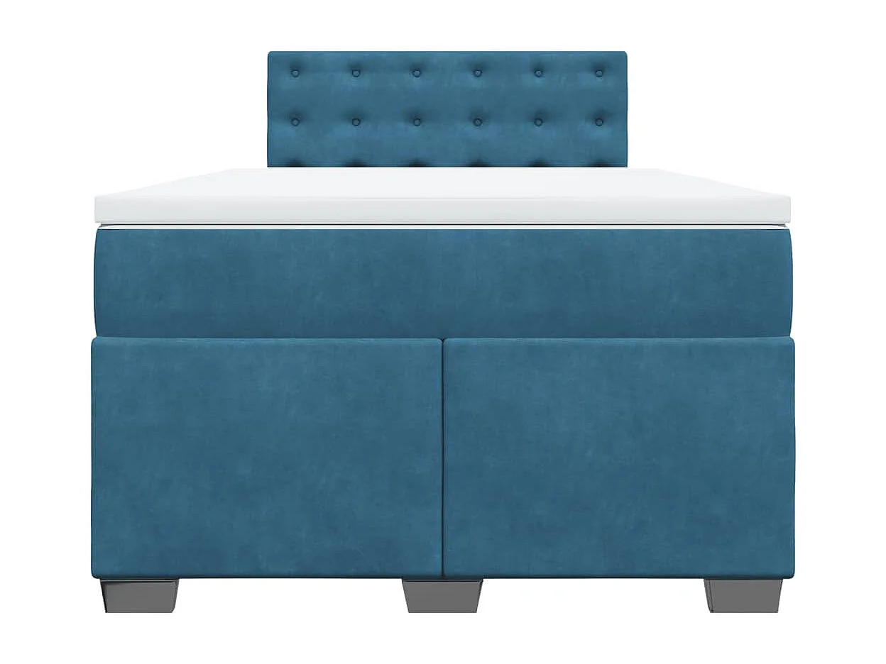 Giroletto a Molle con Materasso Blu 120x200 cm in Velluto