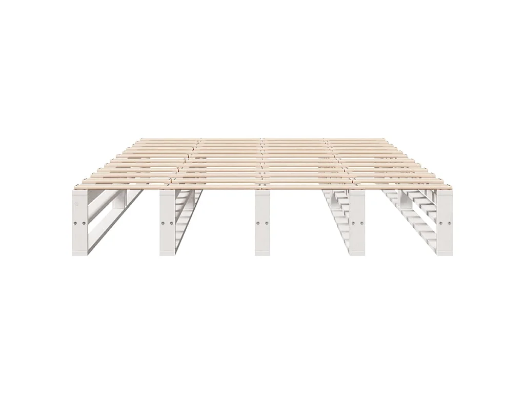 Massivholzbett ohne Matratze Weiß 150x200 cm Kiefernholz