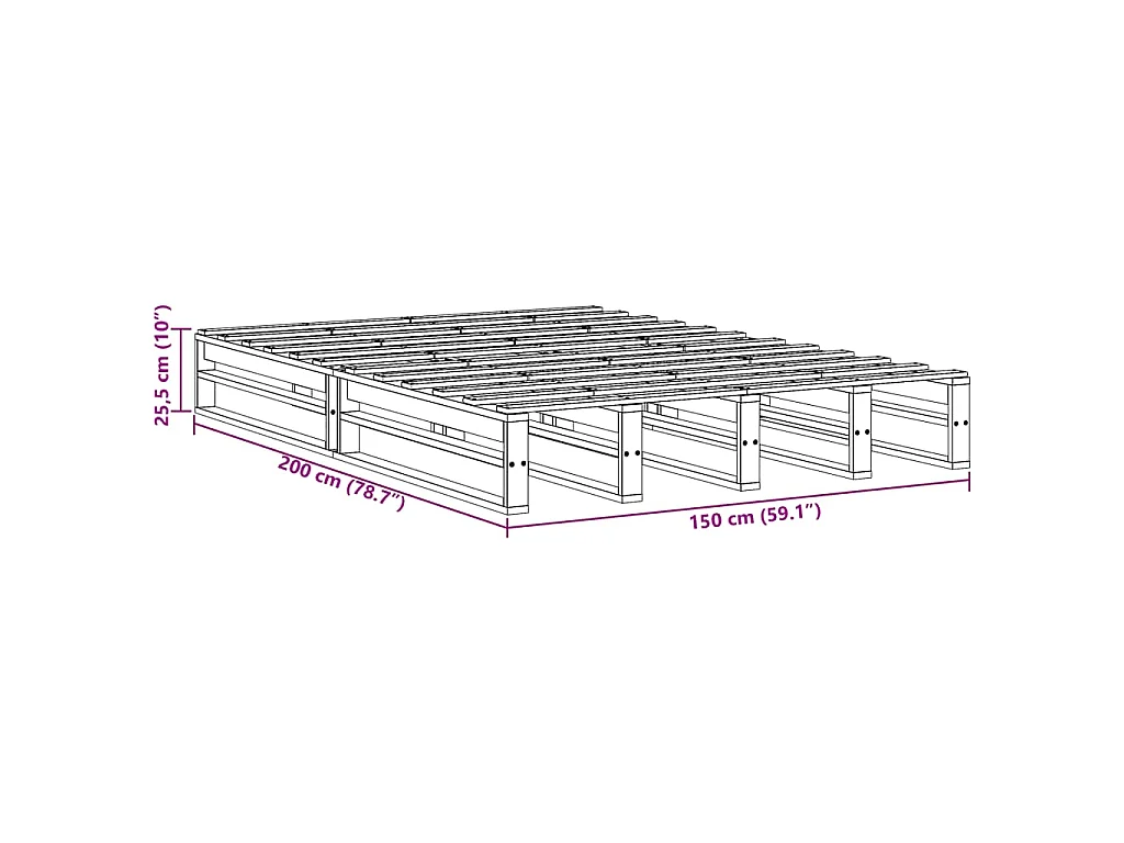 Massivholzbett ohne Matratze Weiß 150x200 cm Kiefernholz