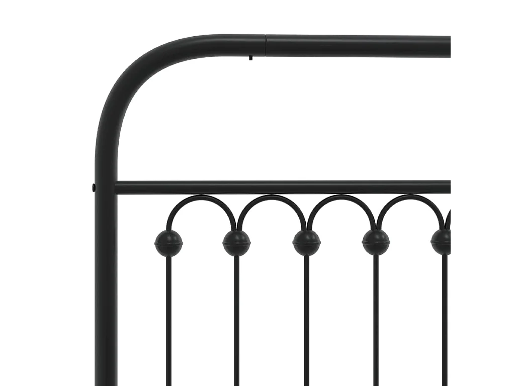Cadre de lit métal sans matelas avec tête de lit noir 90x190 cm