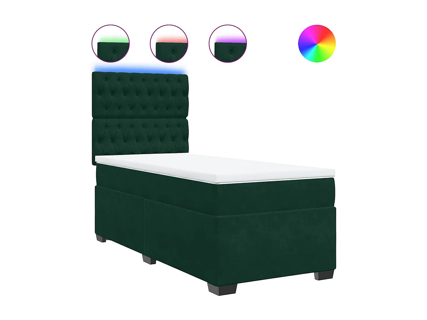 Sommier à lattes de lit avec matelas Vert foncé 90x190 cm