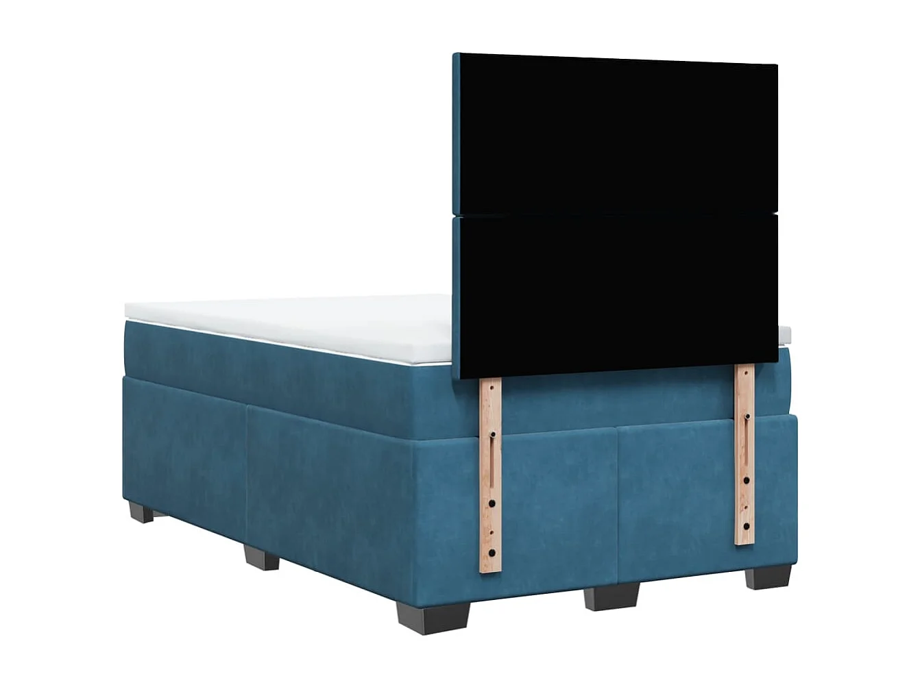 Cama boxspring com colchão 120x200 cm veludo azul