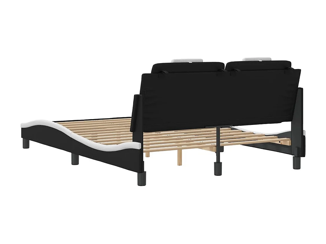 Giroletto Viana senza Materasso Nero e Bianco 140x200 cm in Similpelle