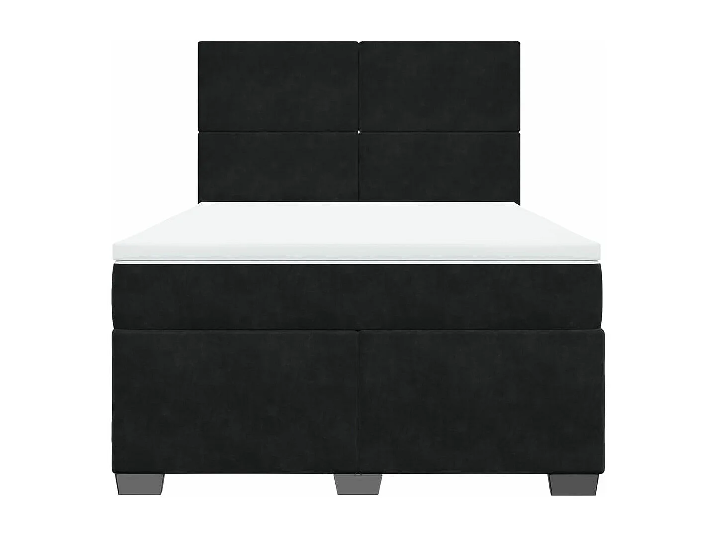 Sommier à lattes de lit avec matelas Noir 140x200 cm Velours