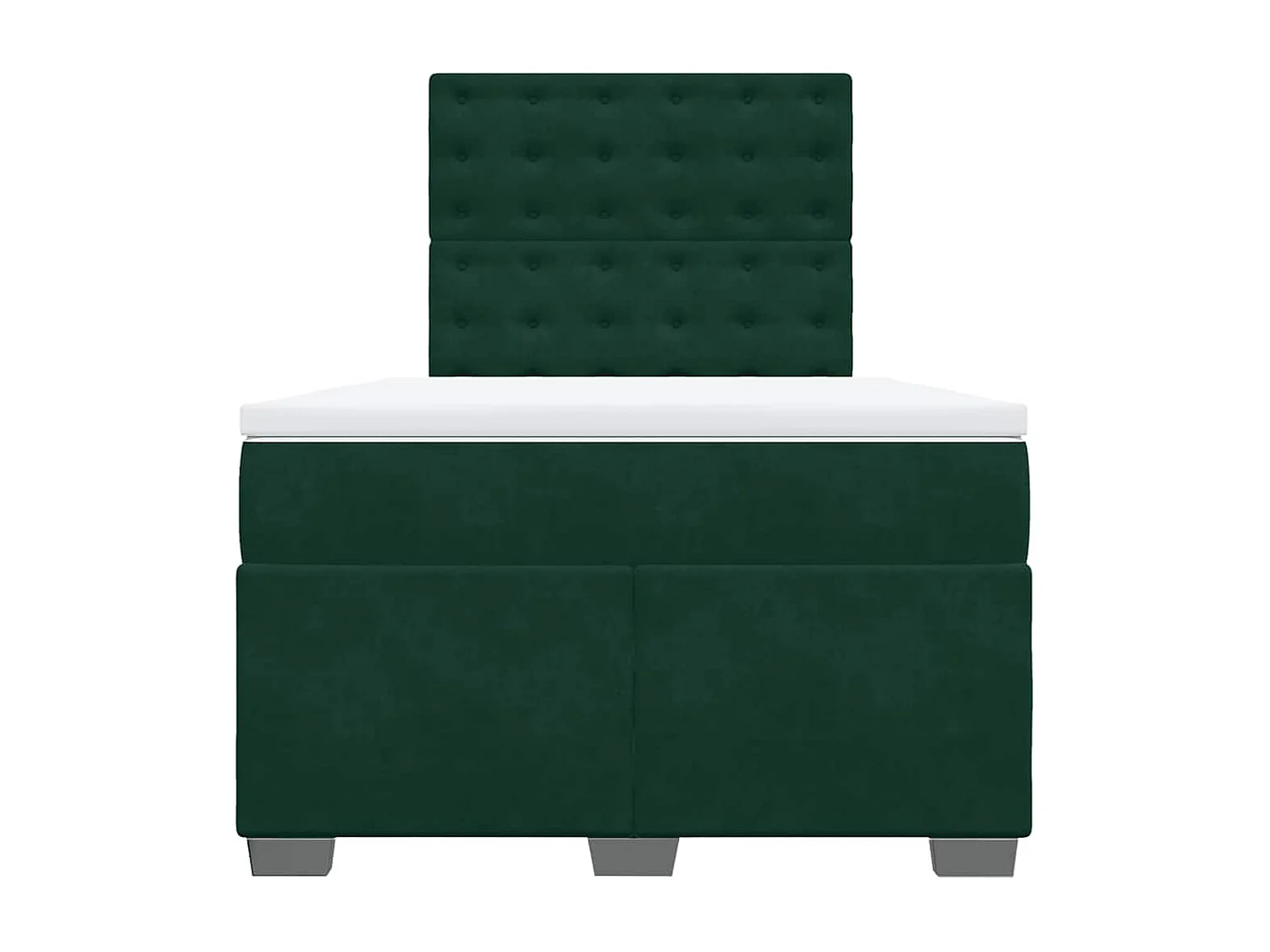 Giroletto a Molle con Materasso Verde Scuro 120x200 cm Velluto