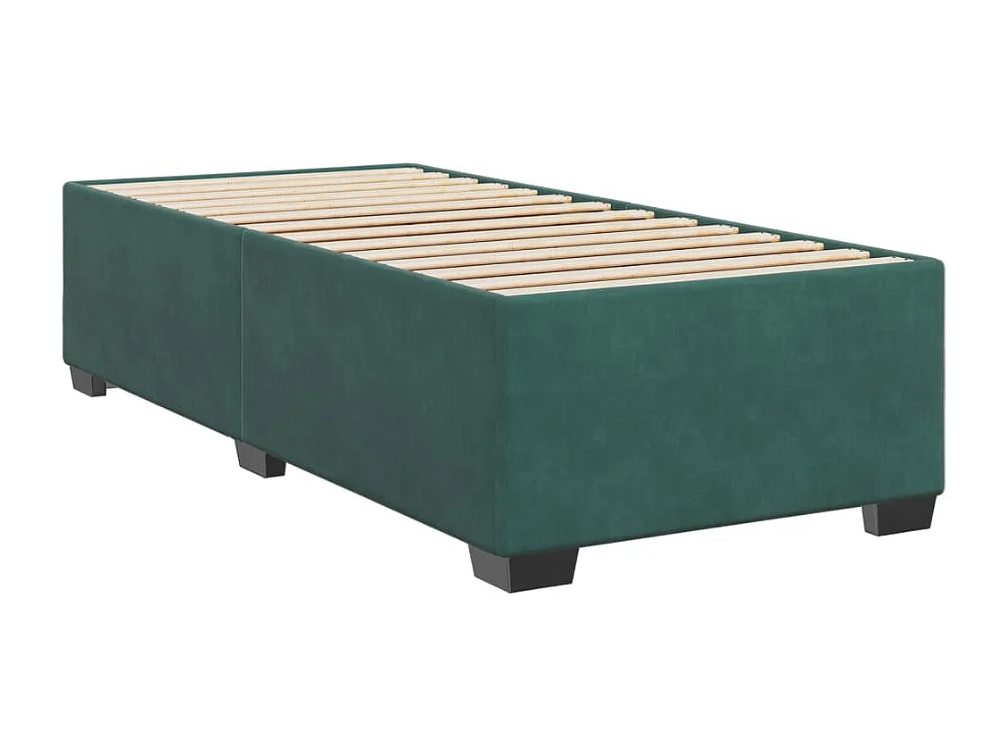 Boxspring met matras fluweel donkergroen 90x190 cm