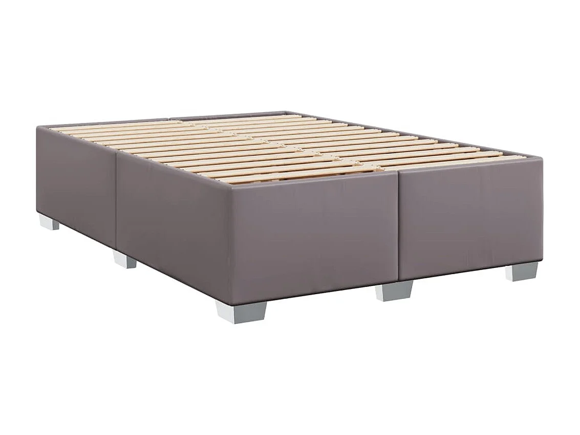 Boxspring met matras kunstleer grijs 160x200 cm