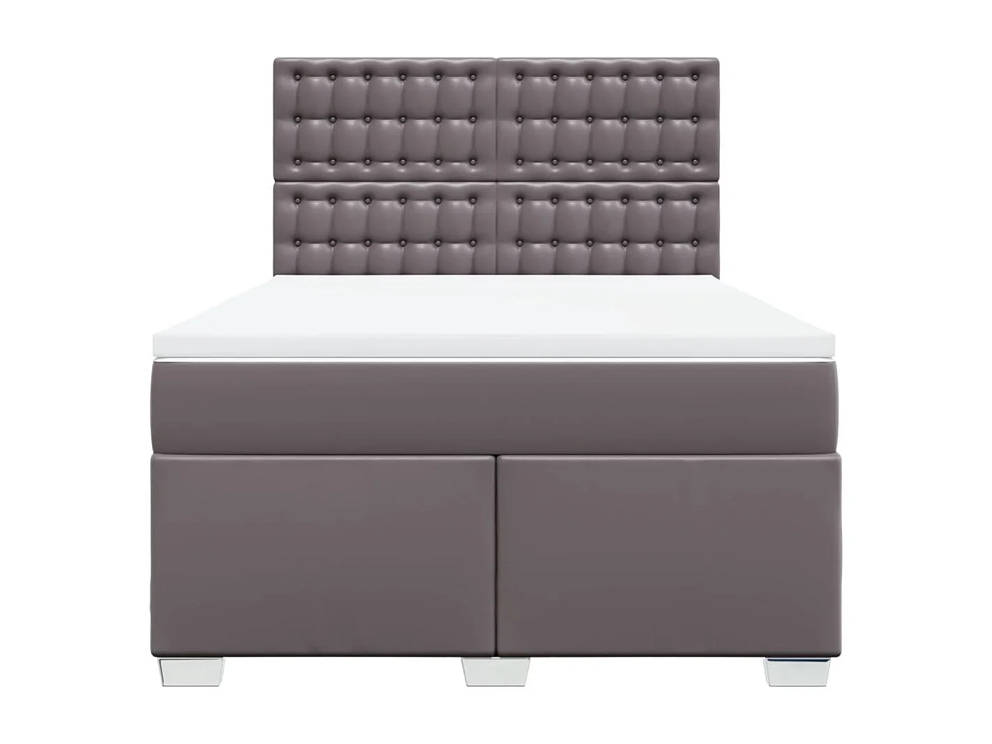 Boxspring met matras kunstleer grijs 160x200 cm