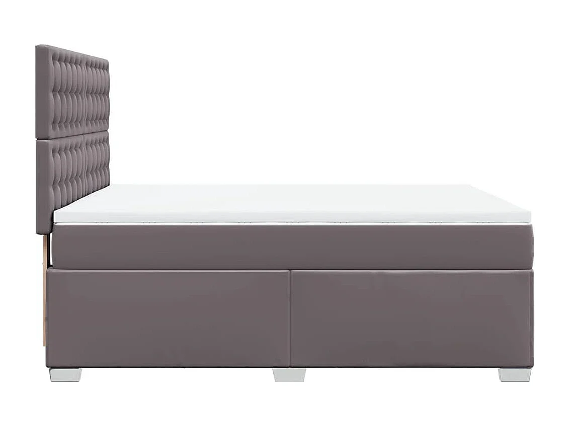 Boxspring met matras kunstleer grijs 160x200 cm