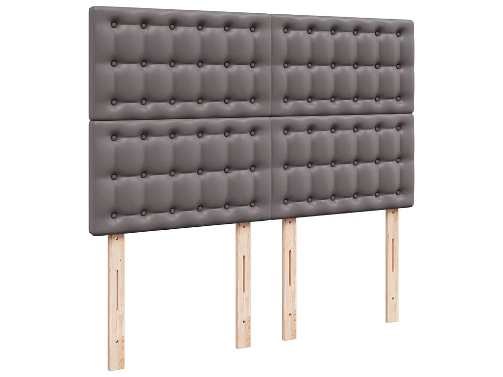 Boxspring met matras kunstleer grijs 160x200 cm