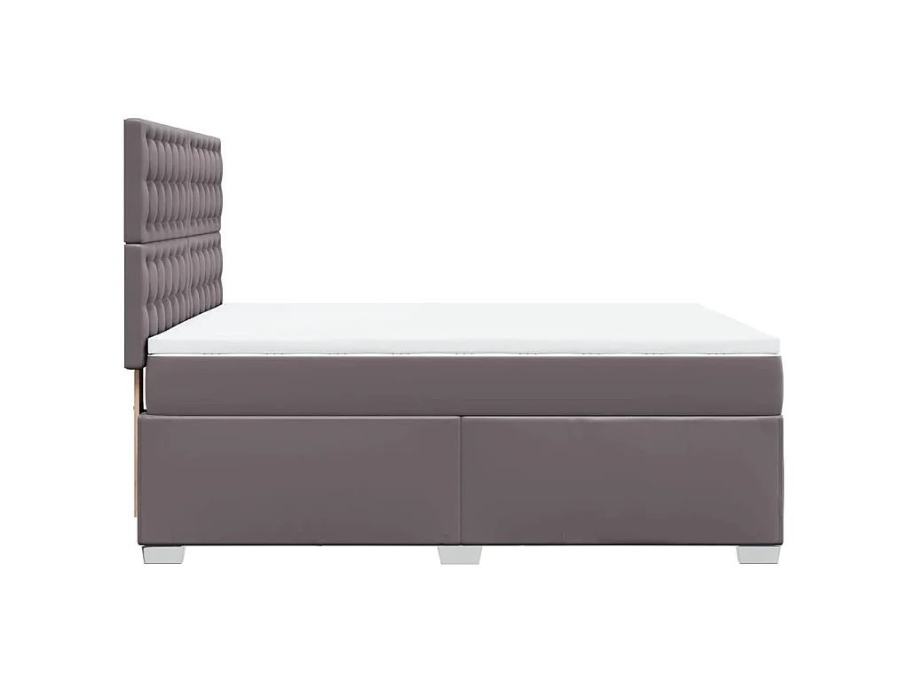 Boxspring met matras kunstleer grijs 160x200 cm