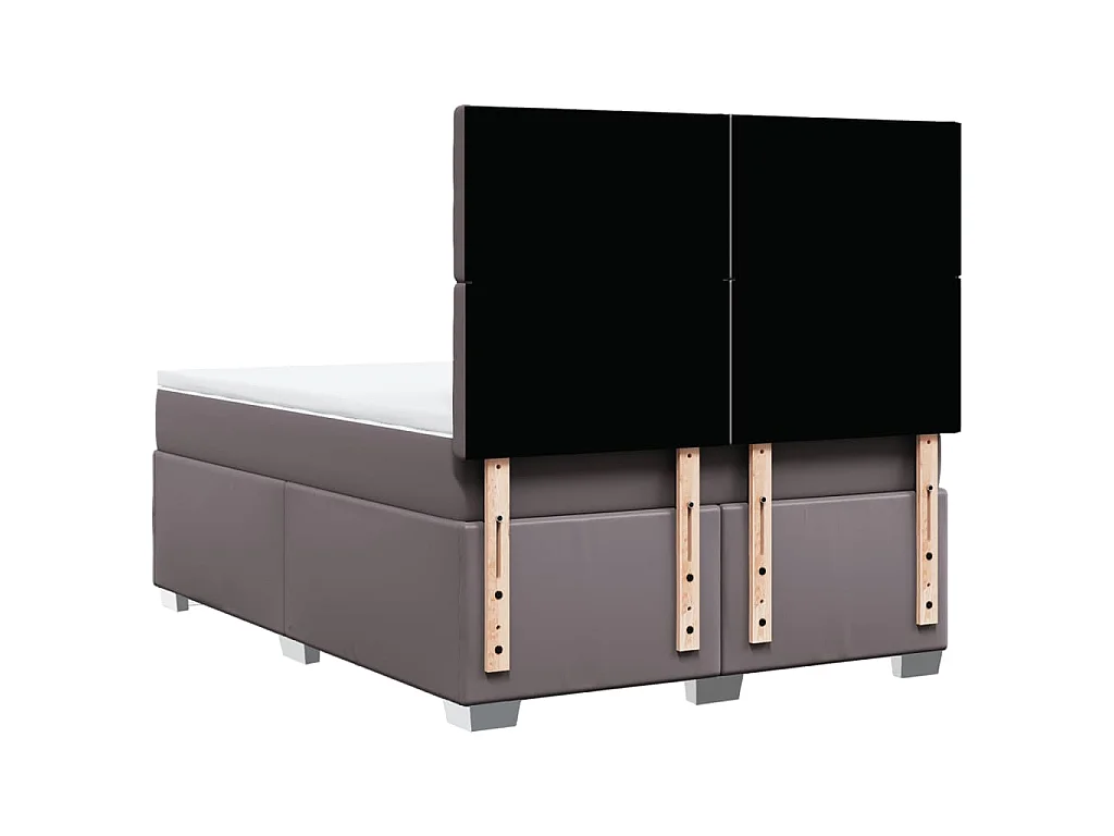Boxspring met matras kunstleer grijs 160x200 cm