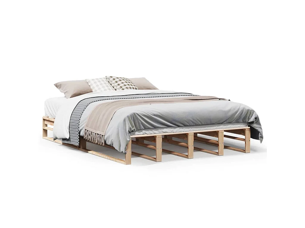 Cadre de lit sans matelas 140x190 cm bois de pin massif
