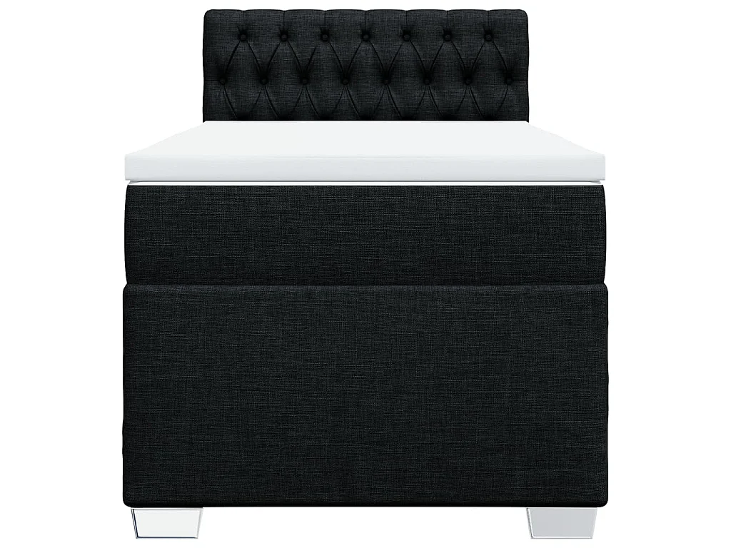 Sommier à lattes de lit et matelas Noir 80x200 cm Tissu
